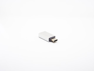 Wireless usb-c otg for digital devices on white background.