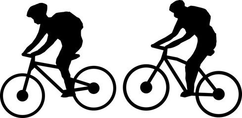 Obraz premium Silhouette Mountainbiker