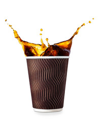 disposable cup with coffee splash