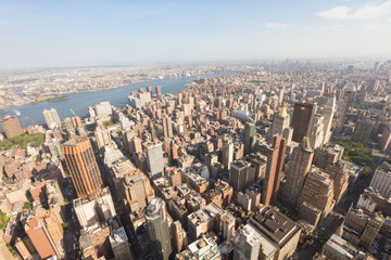 Panoramic view of Manhattan as seen from the Empire State Building observation deck