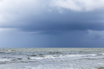bad weather with storm at pacific ocean