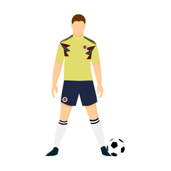 Columbia Football Jersey National Team World Cup Illustration