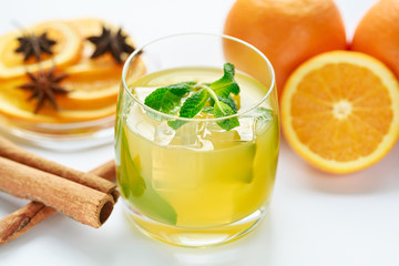 Juice from fresh oranges and spices