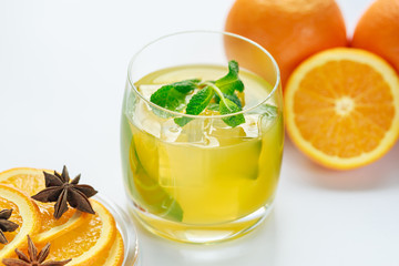 Juice from fresh oranges and spices