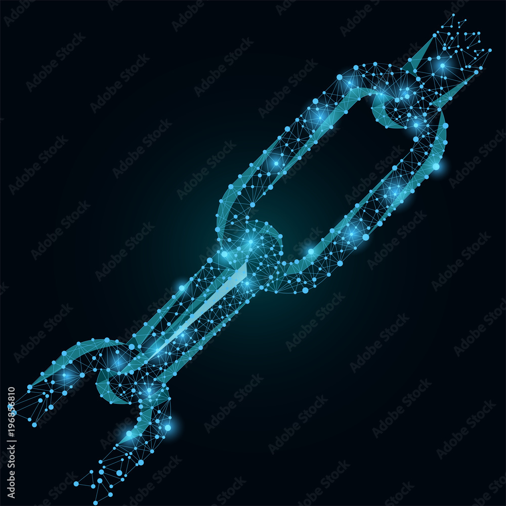 Aufkleber abstract mash line and point blockchain link. vector business illustration. internet technology chai