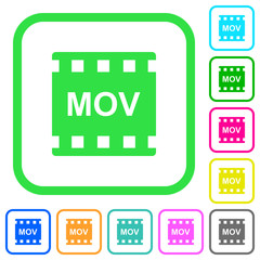 MOV movie format vivid colored flat icons