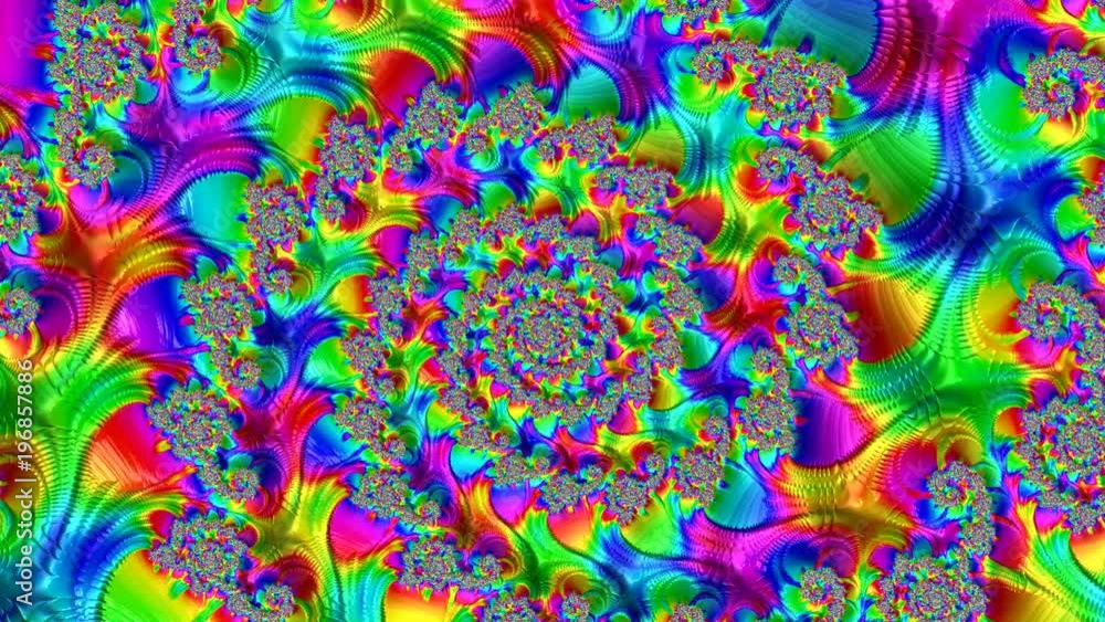 Poster fractal art video color iterations