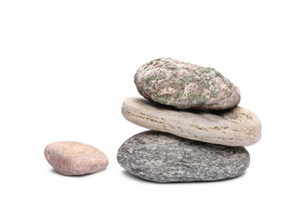 sea stones isolated on white background