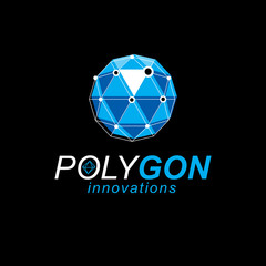 New technology symbol. Vector abstract 3d geometric shape, polygonal figure, illustration.