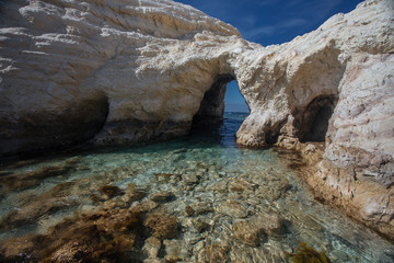 Fototapeta premium Grotto on the coast in the Cyprus near Paphos 