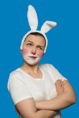 girl with rabbit makeup
