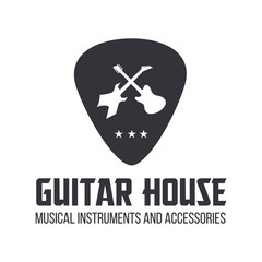 Music shop monochrome logo