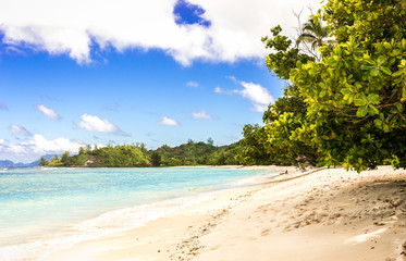 Paradise sandy beach on Silhouette Island, Seychelles