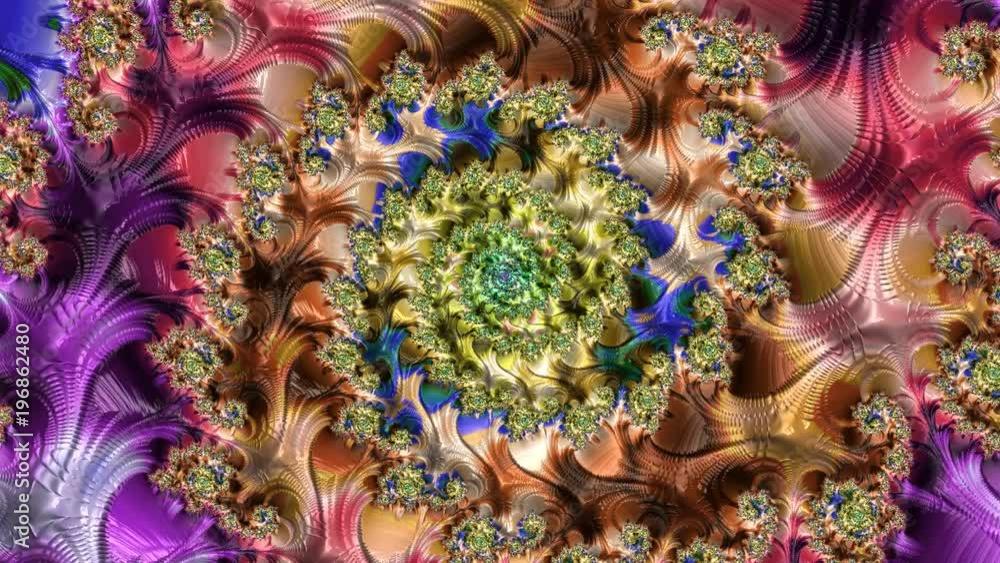 Poster fractal art video color iterations