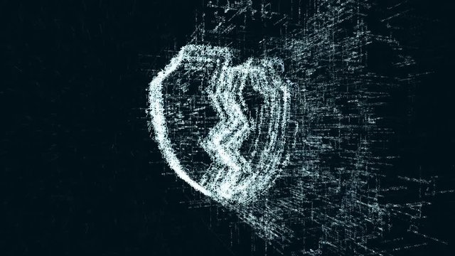 Breaking logo, a design consisting of a code of numbers and a symbol. Abstract hacking icon in computer cyber network on a dark turquoise background