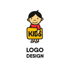 Kids logo creative design.