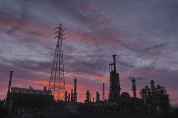 Obraz premium 四日市コンビナート夕景