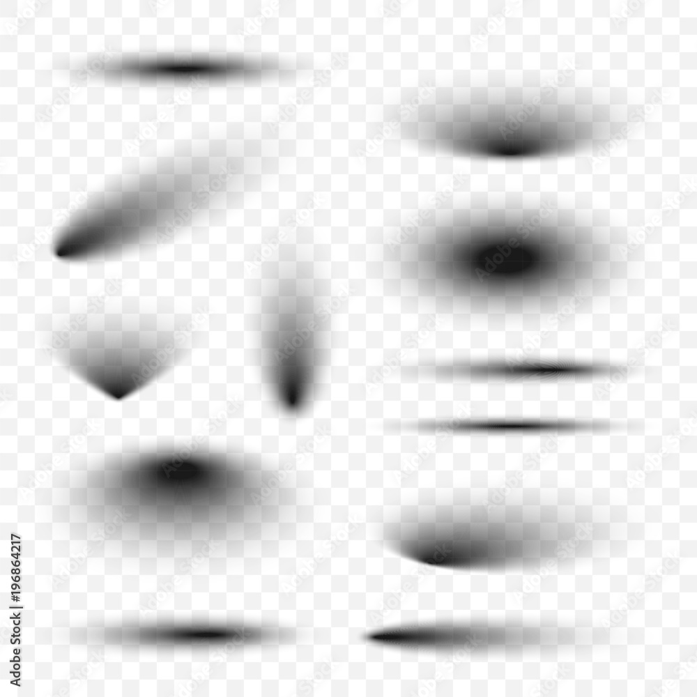 Poster vector realistic transparent shadows isolated.
