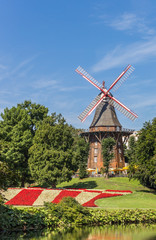 Flowerbed in front of the windmill in Bremen