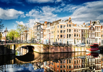 Obraz premium Houses of Amstardam, Netherlands