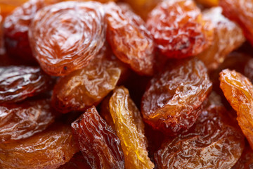 Raisins on a white background. Dried grapes.