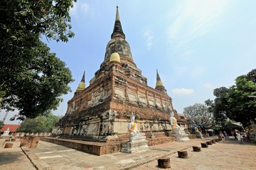 Naklejka premium Wat Yai Chaimongkol Ayutthaya Province, Thailand 27/02/2018