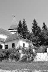 Fortified medieval saxon evangelic church in the village Somartin, Martinsberg, Märtelsberg,...