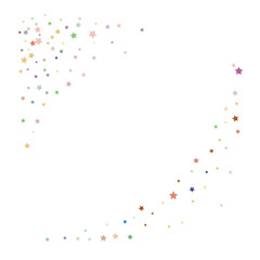 Glitter Vector Falling Stars Pattern. Carnival Festival Confetti Celebration Border. Christmas, New Year, Birthday, Music Firework. Modern Gift Voucher Glitter Vector Falling Stars Pattern.