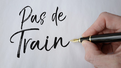 pas de train manuscrit