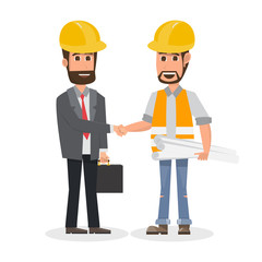 architect, foreman, engineering construction worker in different character