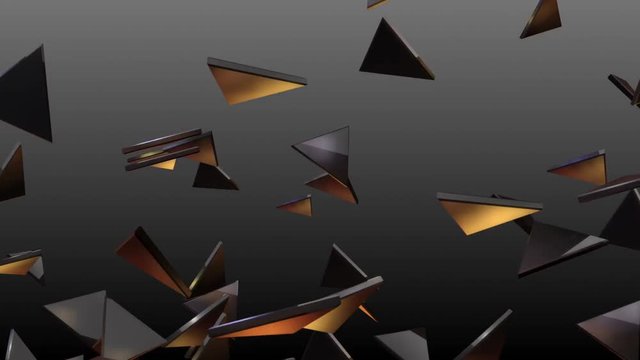 4k Abstract 3d triangle glass shard broken space particle design technology art background.