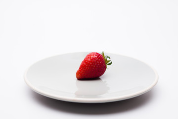 Strawberries arranged on plate 