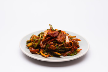 Golbaengi muchim, spicy sea snails salad seasoned freshwater snails