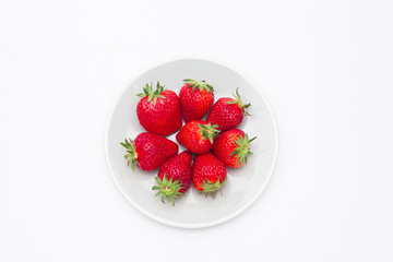 Strawberries arranged on plate