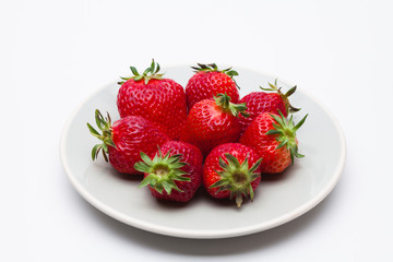Strawberries arranged on plate
