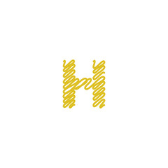 Initial letter H scribble gold logo