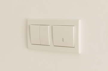 Switch on the wall of a new house