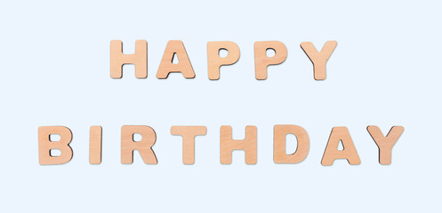 Birthday background with wooden letters