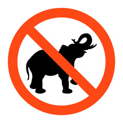  no   elephant sign ,vector illustratioon on white background