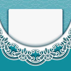 Wedding invitation card with lace border pattern