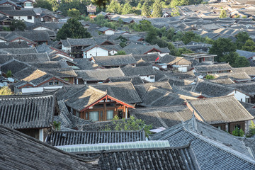 Traditional roof at The Old Town of Lijiang