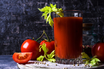 Thick tomato juice with celery