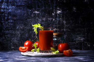 Thick tomato juice with celery