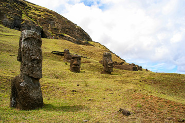 Moai on Easter Island, Chile