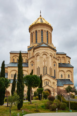 Fototapeta na wymiar Holy Trinity Cathedral of Tbilisi (Tsminda Sameba Church)