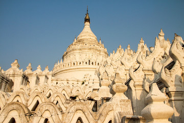 Fototapeta na wymiar Mya Thein Tan Pagoda in Mingun outside Mandalay, Myanmar