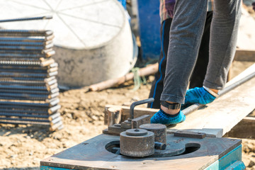 Construction rebar steel work reinforcement in conncrete structure of building