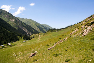 Fototapeta na wymiar Beautiful mountain landscape in Karakol, Kyrgyzstan