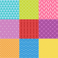 colorful abstract seamless pattern set