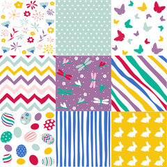 Set of Easter seamless patterns